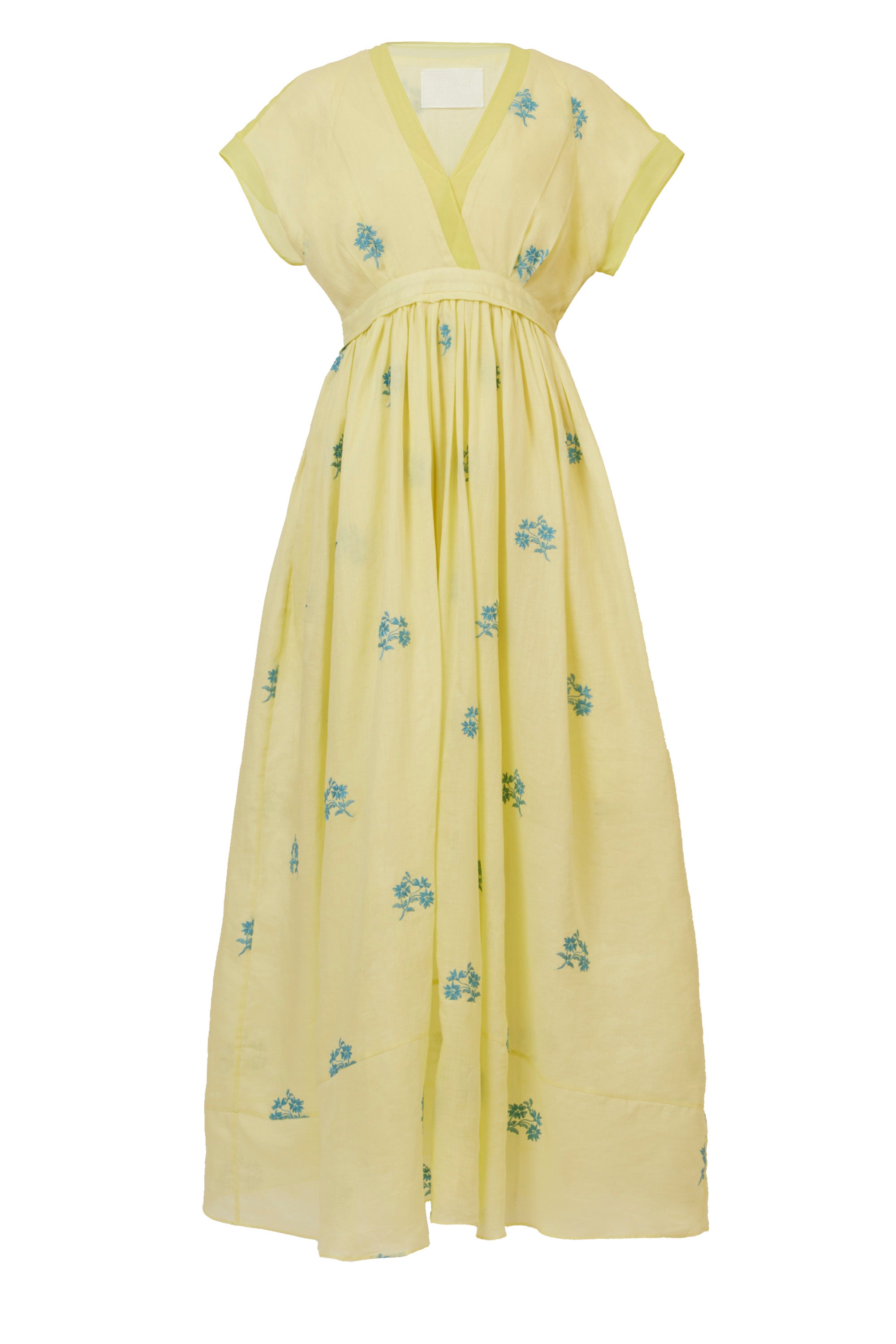 Embroidery Tack & Gather Long Dress | Citrine – MYLAN ONLINE