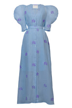 Load image into Gallery viewer, Embroidery Volume Sleeve Dress | Sea Blue
