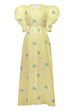 Load image into Gallery viewer, Embroidery Volume Sleeve Dress | Citrine
