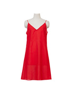 Load image into Gallery viewer, Embroidery Volume Sleeve Dress | Coral Red
