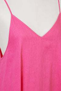 Back Open Camisole Dress | Fuchsia Pink