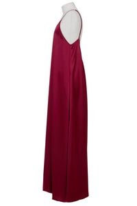 Back Open Camisole Dress | Dark Red