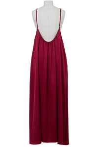 Back Open Camisole Dress | Dark Red