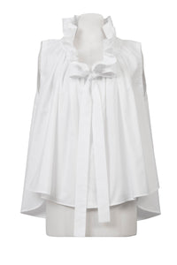 Gathered Collar Blouse | White Dot