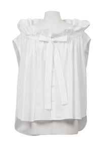 Gathered Collar Blouse | Shell White