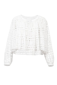 Gathered Lace Tunic | Shell White