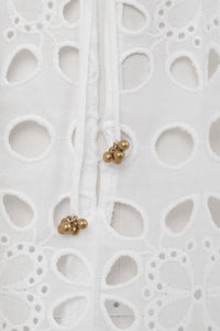 Gathered Lace Tunic | Shell White