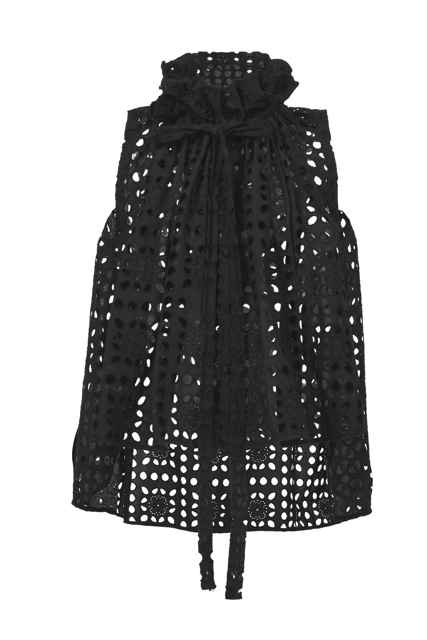 Gathered Collar Lace Blouse | Stone
