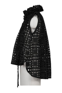 Gathered Collar Lace Blouse | Stone