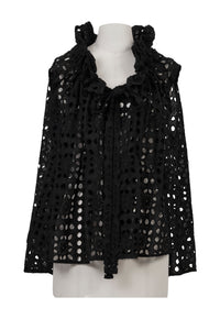 Gathered Collar Lace Blouse | Stone