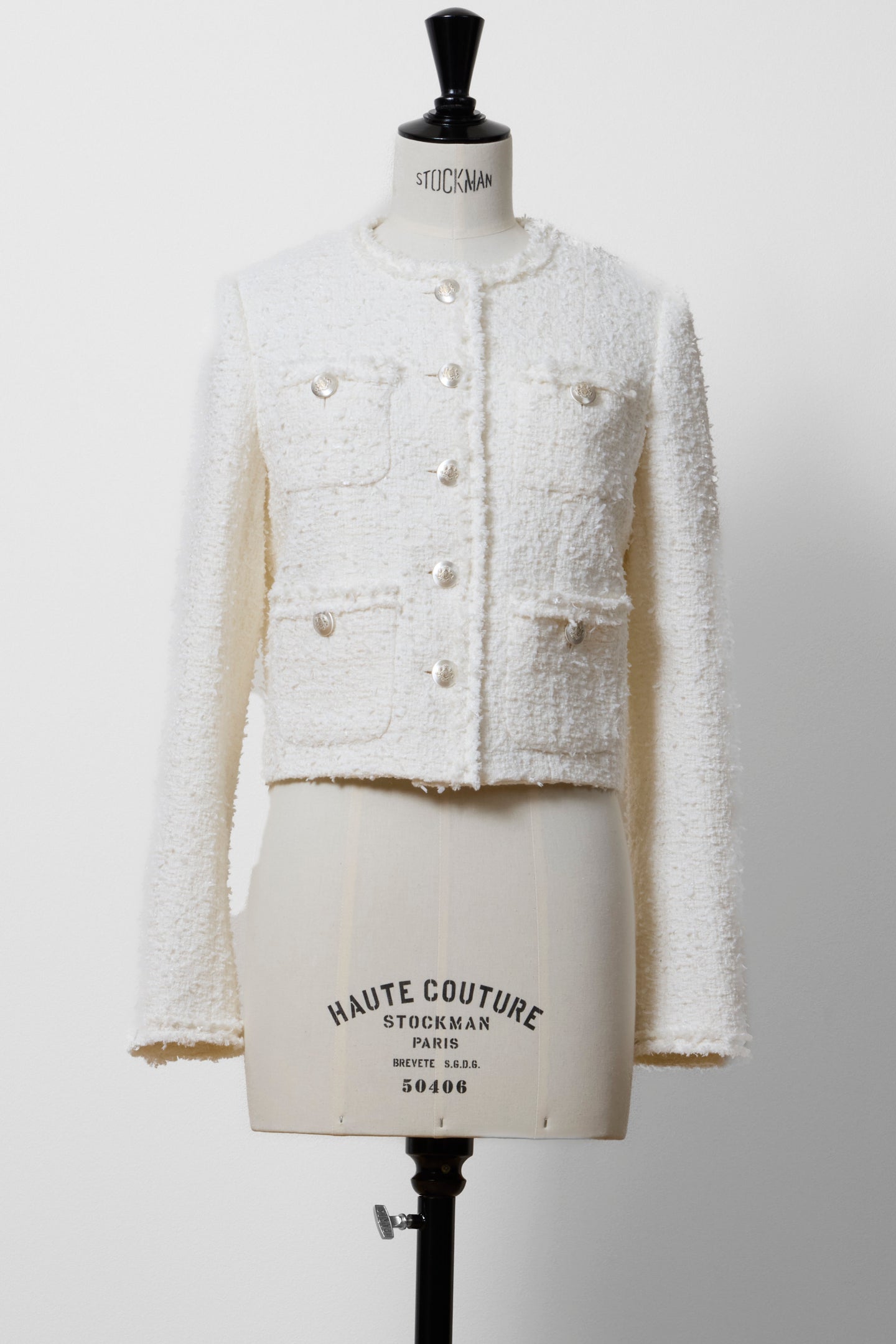 Cropped Tweed Jacket | Pearl