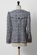 画像をギャラリービューアに読み込む, V-Neck Tweed Jacket | Plaid
