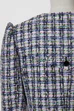 画像をギャラリービューアに読み込む, V-Neck Tweed Jacket | Plaid
