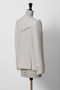 V-Neck Tweed Jacket | Pearl