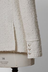 V-Neck Tweed Jacket | Pearl