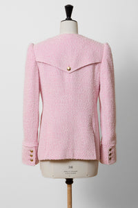 V-Neck Tweed Jacket | Rose