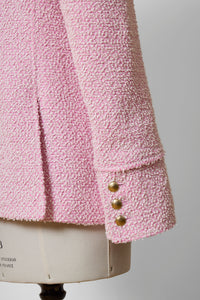 V-Neck Tweed Jacket | Rose