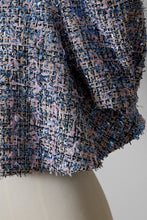 画像をギャラリービューアに読み込む, Volume Sleeve A-Line Tweed 2Way Tops | Shiny
