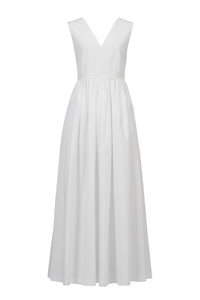 Back-Cross Long Dress | Shell White