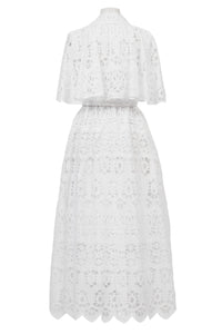 Sleeveless Lace Trench Coat | Shell White