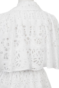 Sleeveless Lace Trench Coat | Shell White