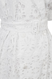 Sleeveless Lace Trench Coat | Shell White
