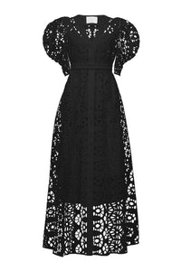 Volume Sleeve Lace Dress | Stone