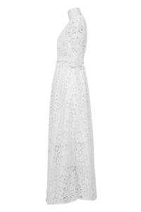 Volume Sleeve Lace Dress | Shell White