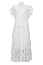 画像をギャラリービューアに読み込む, Volume Sleeve Lace Dress | Shell White
