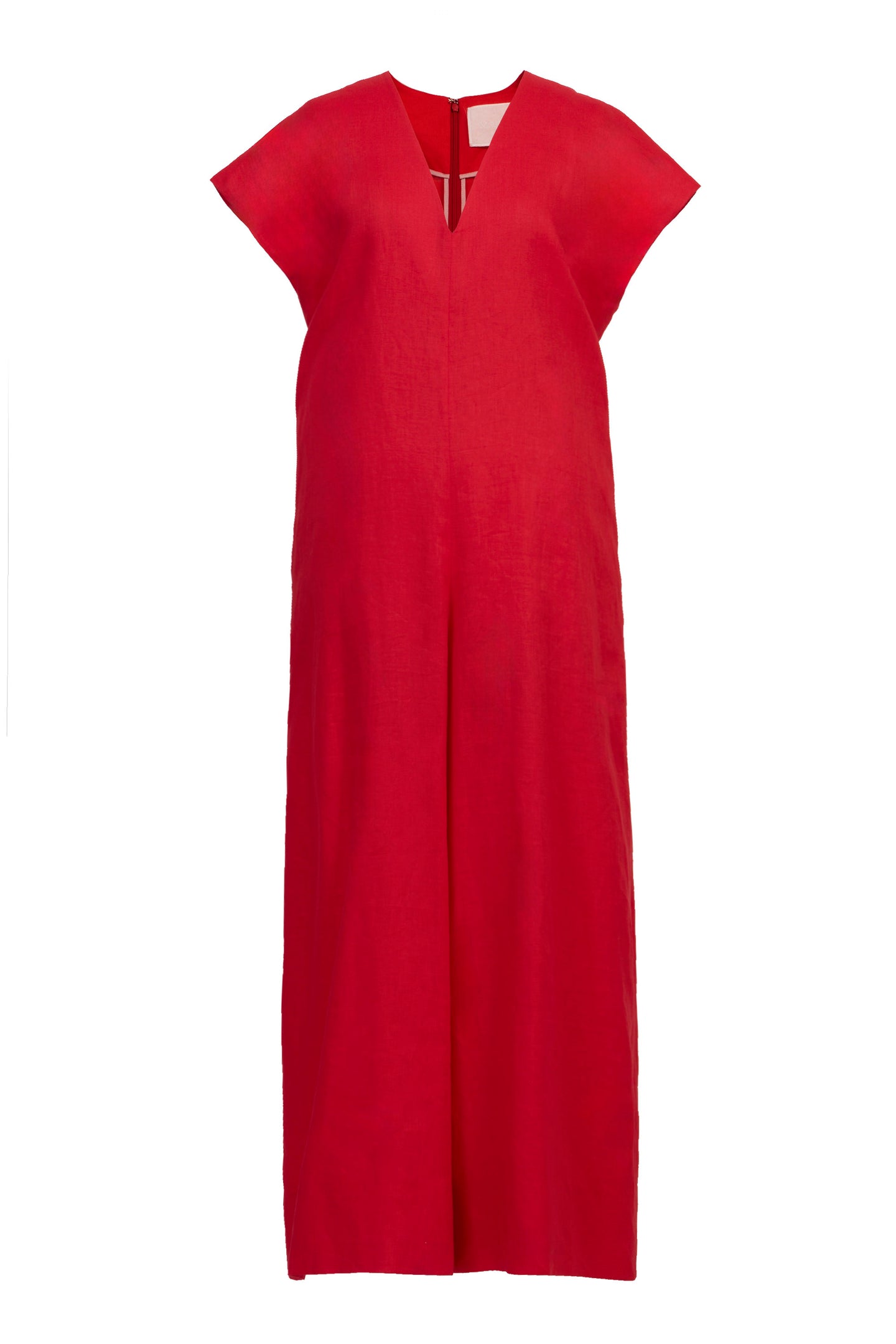 V-Neck Jumpsuit | Cherry Red