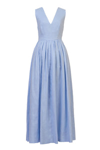 Back-Cross Long Dress | Sea Blue
