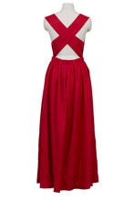Load image into Gallery viewer, Back-Cross Long Dress | Cherry Red
