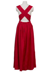 Back-Cross Long Dress | Stone