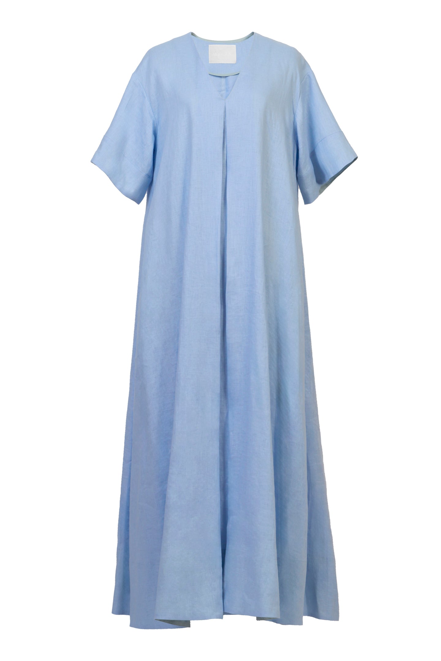 V-Neck Pleated Dress | Sea Blue