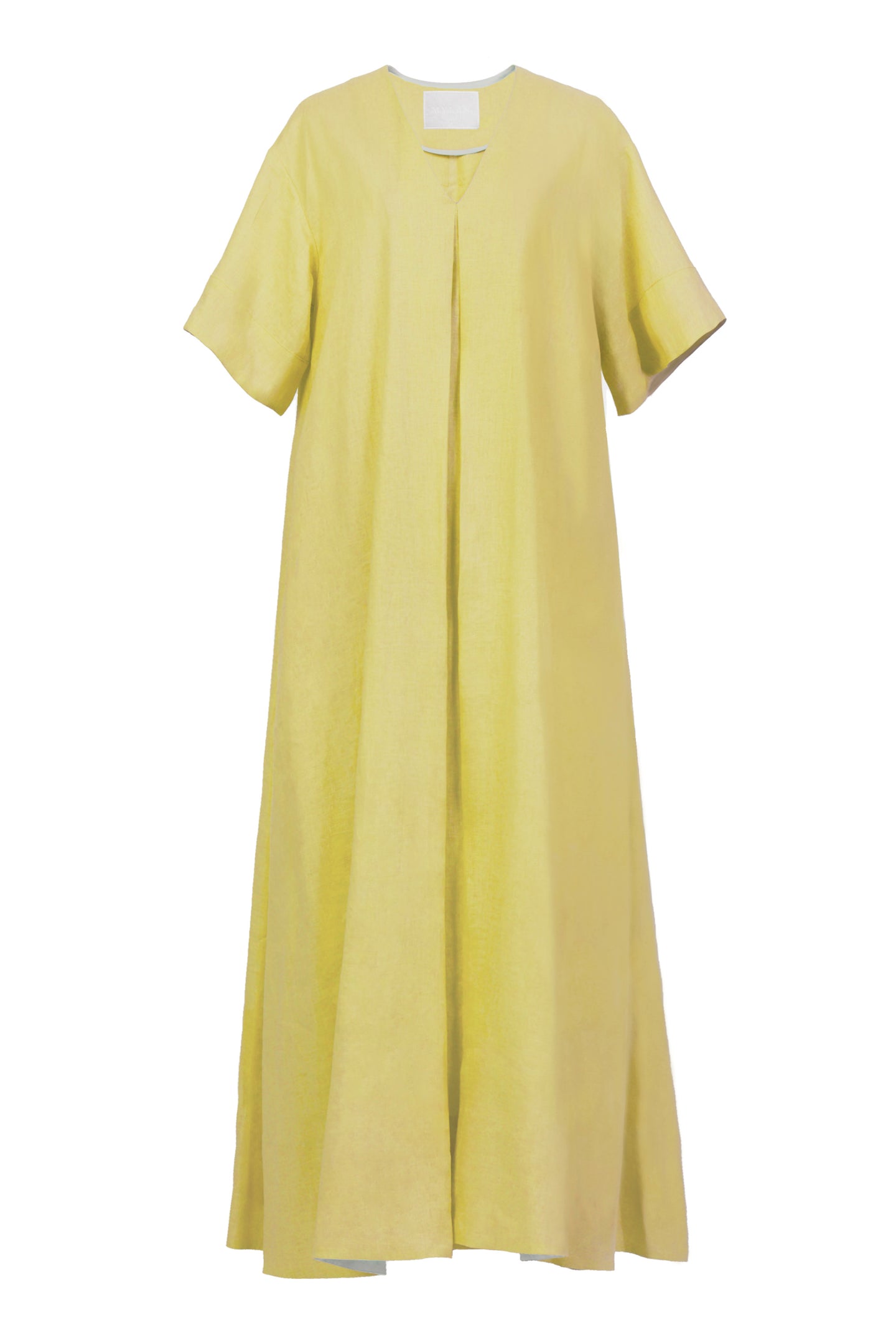 V-Neck Pleated Dress | Lemon