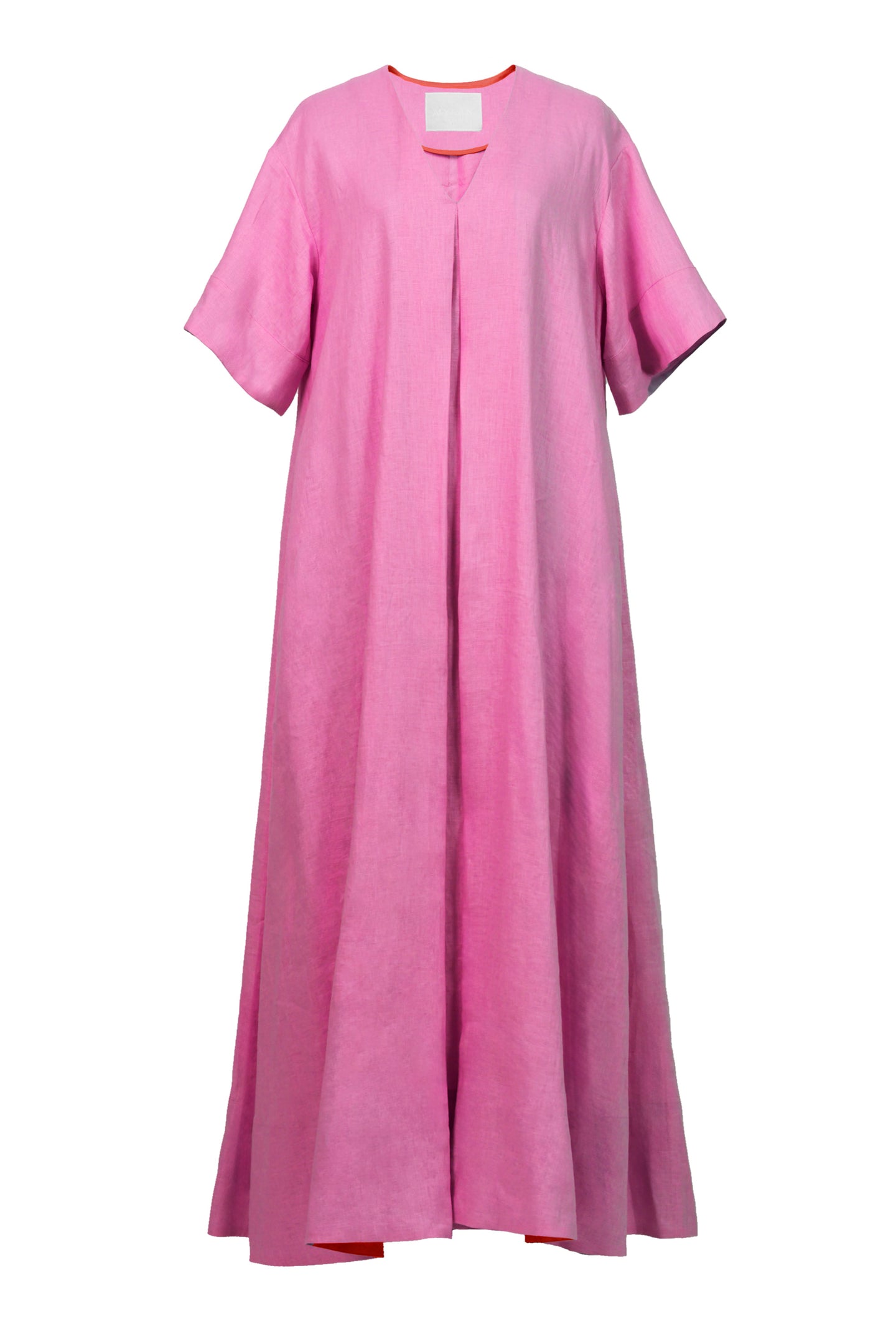 V-Neck Pleated Dress | Rose