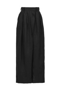 Gathered Pleated Wide-Leg Pants | Stone