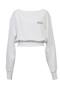 Off-Shoulder Sweatshirt | Shell White