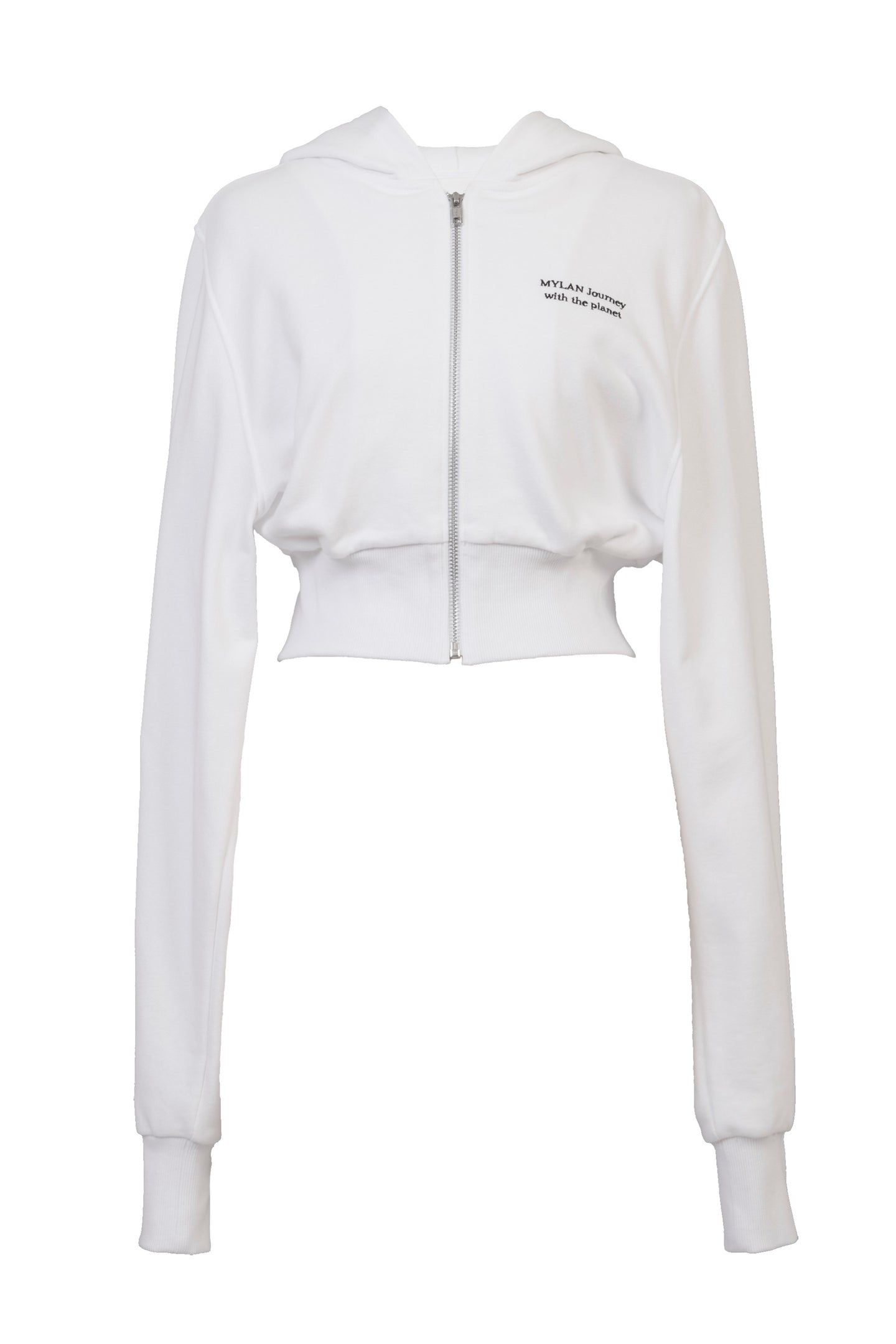 Cropped Sweat Hoodie | Shell White