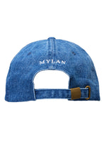 Load image into Gallery viewer, MYLAN Logo Denim Cap | Blue Denim

