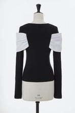 画像をギャラリービューアに読み込む, Cashmere Knit with Silk Ribbon | Stone × Shell White
