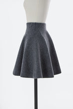 Load image into Gallery viewer, Wool Cashmere Flare Mini Skirt | Charcoal Grey

