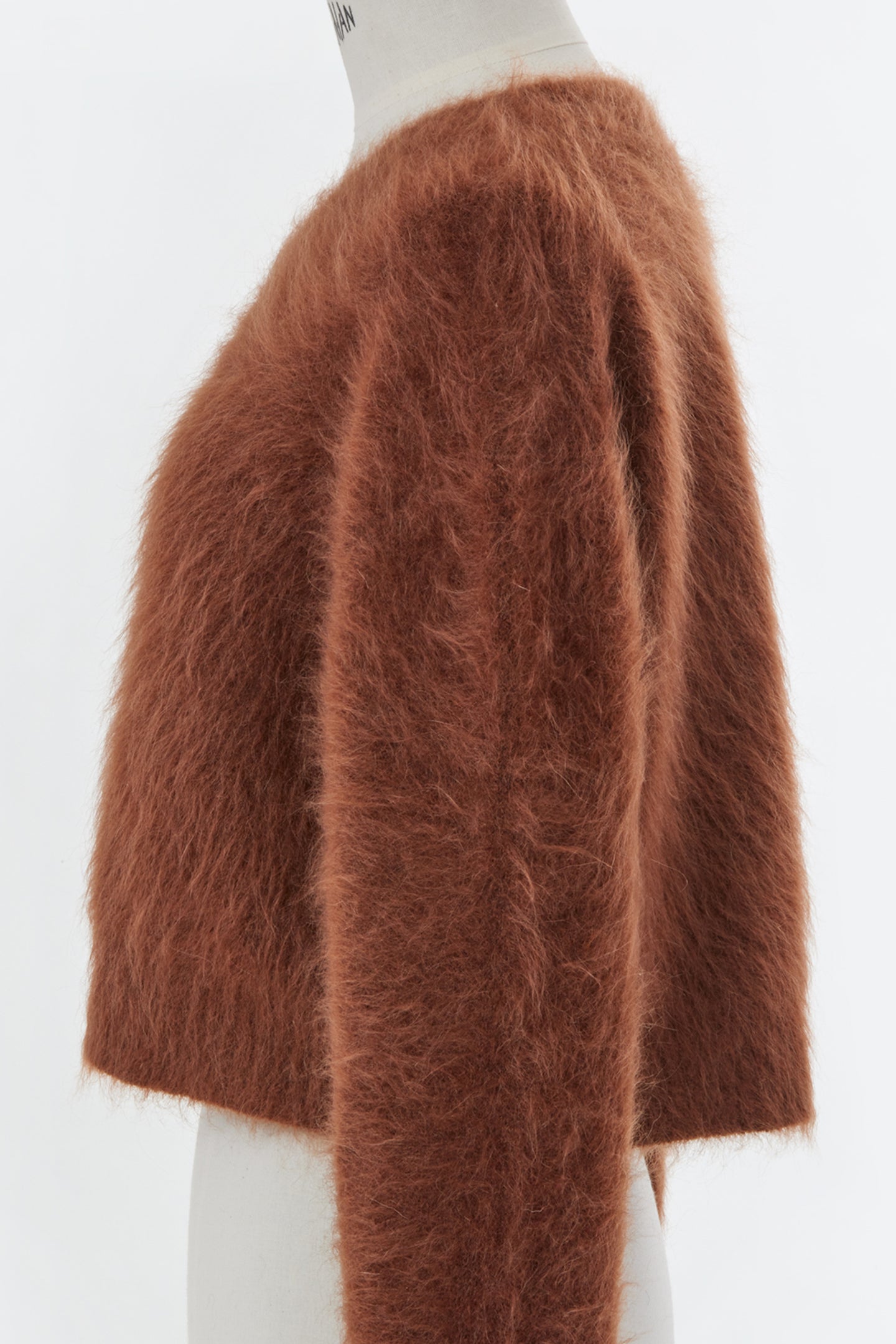 Wool Mohair Knit Short Top | Terracotta