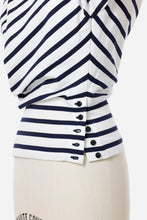 画像をギャラリービューアに読み込む, Asymmetric Off-Shoulder Striped Top | Stone
