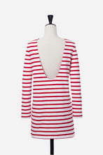 Load image into Gallery viewer, Back Open Striped Mini Dress | Sea Blue
