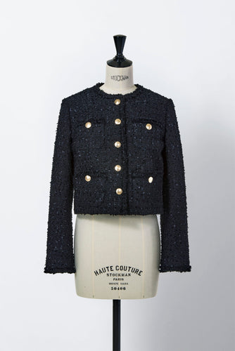 Cropped Tweed Jacket | Navy – MYLAN ONLINE SHOP