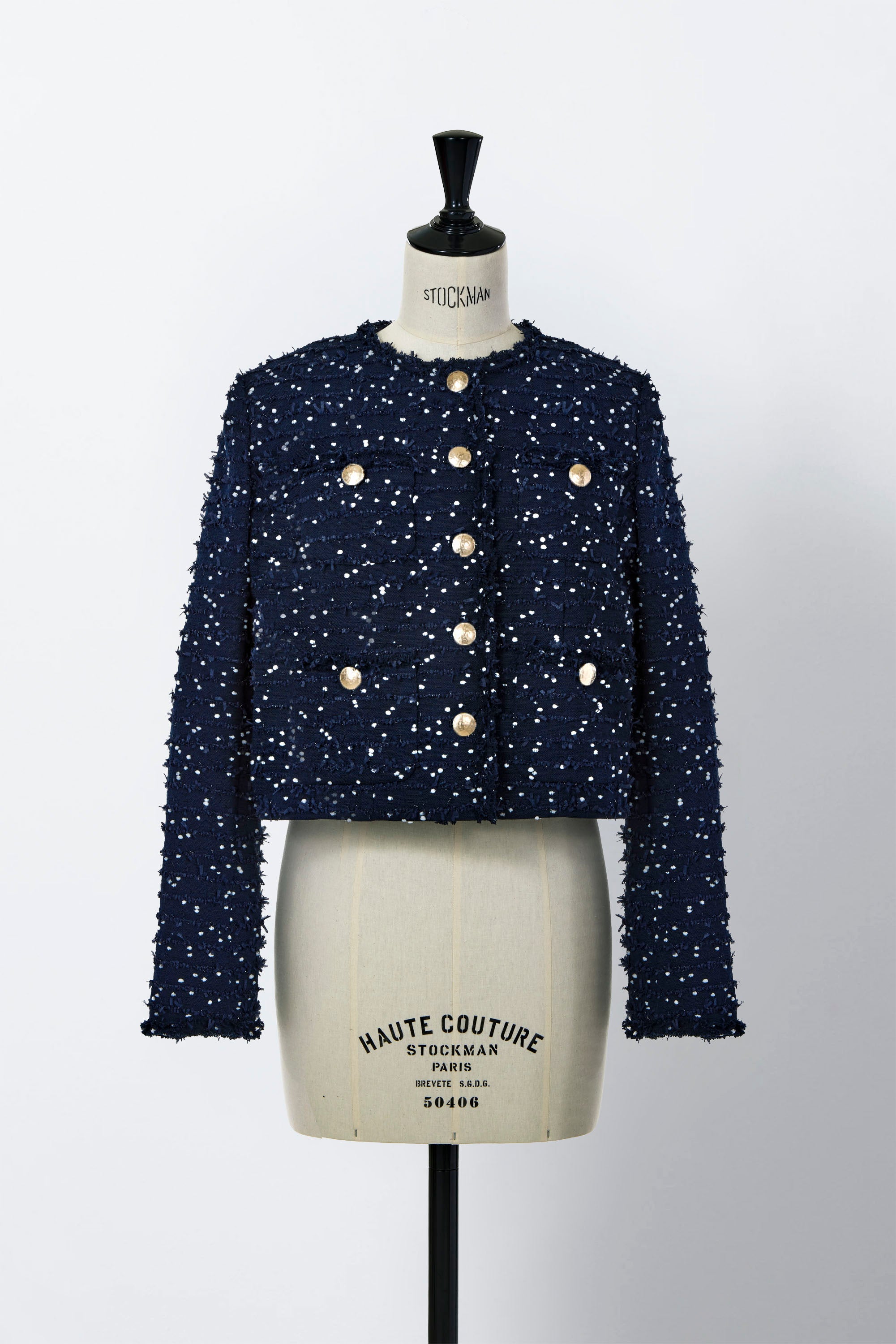 Cropped Tweed Jacket | Navy – MYLAN ONLINE SHOP
