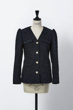 画像をギャラリービューアに読み込む, V-Neck Tweed Jacket | Stone
