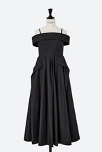 画像をギャラリービューアに読み込む, Off-Shoulder Cotton Pleated &amp; Gathered Dress | Stone
