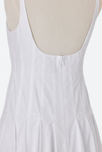 Load image into Gallery viewer, Paneled Pleated Cotton Flared Dress | Shell White
